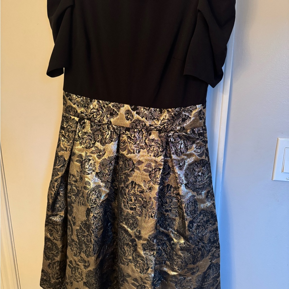 JJs House Black and Gold A-Line Dress